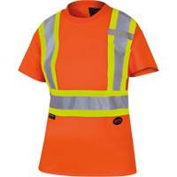 6948 T-shirt de s&eacute;curit&eacute; en il-de-perdrix pour femme, Polyester, T-petit, Orange haute visibilit&eacute; Distribution Jean Lapalme