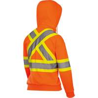 6924W Chandail &agrave; capuchon en molleton avec fermeture &agrave; glissi&egrave;re, Polyester, T-petit, Orange haute visibilit&eacute; Distribution Jean Lapalme