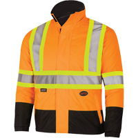 5770 Waterproof Reversible Safety Jacket, Polyester/Polyurethane, High Visibility Orange, Small Distribution Jean Lapalme