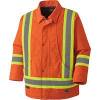 5537A Parka de s&eacute;curit&eacute; matelass&eacute; en canevas de coton, Orange haute visibilit&eacute;, Petit Distribution Jean Lapalme