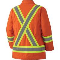 5537A Parka de s&eacute;curit&eacute; matelass&eacute; en canevas de coton, Orange haute visibilit&eacute;, Petit Distribution Jean Lapalme