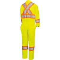 5999AW Women's High-Visibility Traffic Safety Coveralls, X-Small, High Visibility Lime-Yellow Distribution Jean Lapalme