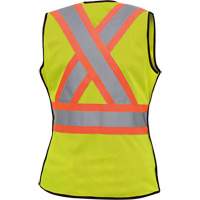 489 Women's High-Visibility Safety Tear-Away Vest, High Visibility Lime-Yellow, X-Small, Polyester Distribution Jean Lapalme