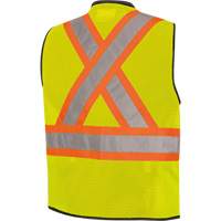6895 High-Visibility Zip Front Bi-Colour Safety Vest, Black/High Visibility Lime-Yellow, 2X-Large/3X-Large, Polyester Distribution Jean Lapalme