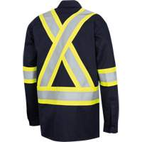 7742SF Chemise de s&eacute;curit&eacute; haute visibilit&eacute; r&eacute;sistant aux arcs &eacute;lectriques 88/12 FR-Tech, Petit, Bleu marin Distribution Jean Lapalme