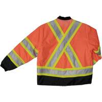 Manteau de s&eacute;curit&eacute; 4-en-1 en tissu ind&eacute;chirable, Polyester, Orange haute visibilit&eacute;, T-petit Distribution Jean Lapalme