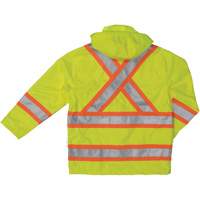 Ripstop Safety Rain Jacket, Polyester, X-Small, High Visibility Lime-Yellow Distribution Jean Lapalme