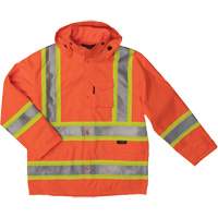 Ripstop Safety Rain Jacket, Polyester, X-Small, High Visibility Orange Distribution Jean Lapalme