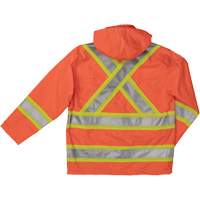 Ripstop Safety Rain Jacket, Polyester, X-Small, High Visibility Orange Distribution Jean Lapalme