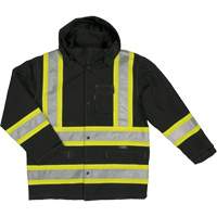 Ripstop Safety Rain Jacket, Polyester, X-Small, Black Distribution Jean Lapalme