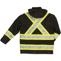 Ripstop Safety Rain Jacket, Polyester, X-Small, Black Distribution Jean Lapalme