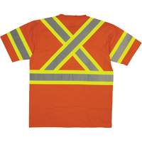 Chemise de s&eacute;curit&eacute; &agrave; manches courtes, Coton, T-petit, Orange haute visibilit&eacute; Distribution Jean Lapalme