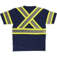 Short Sleeve Safety T-Shirt, Cotton, X-Small, Navy Blue Distribution Jean Lapalme
