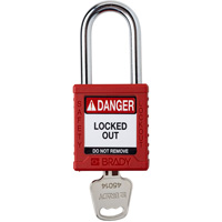 Cadenas de verrouillage Velocity, Rouge, Cl&eacute;s diff&eacute;rentes, Nylon, Largeur de 1-1/2" Distribution Jean Lapalme