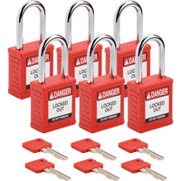 Cadenas de verrouillage Velocity, Rouge, Cl&eacute;s identiques, Nylon, Largeur de 1-1/2" Distribution Jean Lapalme
