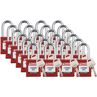Cadenas de verrouillage Velocity, Rouge, Cl&eacute;s diff&eacute;rentes, Nylon, Largeur de 1-1/2" Distribution Jean Lapalme