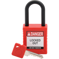 Cadenas de verrouillage de s&eacute;curit&eacute; Velocity, Rouge, Cl&eacute;s diff&eacute;rentes, Nylon, Largeur de 1-1/2" Distribution Jean Lapalme