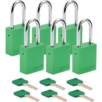 Velocity Lockout Padlocks, Green, Keyed Different, Aluminum, 1-1/2" Width Distribution Jean Lapalme