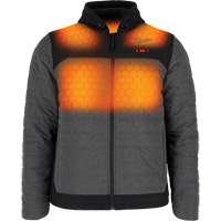 M12 Heated Quietshell Jacket with Battery, Men's, Small, Grey Distribution Jean Lapalme