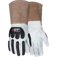 Leather Welding Work Gloves, Medium, Goatskin Palm, Gauntlet Cuff Distribution Jean Lapalme