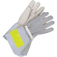 Lined Utility Gloves with 5" Cuff, Grain Cowhide, Size 10 Distribution Jean Lapalme