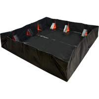 Berme d&eacute;ployable &agrave; mur IBX, Capacit&eacute; 268 gal. US, 6' la x 6' lo x 12" h, Support &agrave; encliqueter Distribution Jean Lapalme