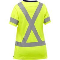 Bisley&reg; Women's X-Back Short Sleeve Shirt, Poly-Cotton, Small, High Visibility Lime-Yellow Distribution Jean Lapalme
