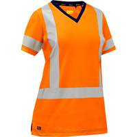 Bisley&reg; Women's X-Back Short Sleeve Shirt, Poly-Cotton, Small, High Visibility Orange Distribution Jean Lapalme