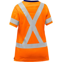 Bisley&reg; Women's X-Back Short Sleeve Shirt, Poly-Cotton, Small, High Visibility Orange Distribution Jean Lapalme