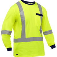 Bisley&reg; X-Back Long Sleeve Shirt, Poly-Cotton, Small, High Visibility Lime-Yellow Distribution Jean Lapalme