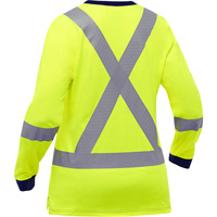 Bisley&reg; Women's X-Back Long Sleeve Shirt, Poly-Cotton, Small, High Visibility Lime-Yellow Distribution Jean Lapalme