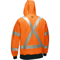 Bisley&reg; X-Back Full Zip Hooded Sweatshirt with Sherpa Lining, Small, High Visibility Orange Distribution Jean Lapalme