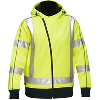 Bisley&reg; X-Back Women's Contoured Full Zip Hooded Sweatshirt with Sherpa Lining, Small, High Visibility Lime-Yellow Distribution Jean Lapalme
