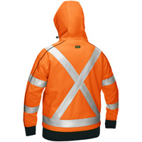 Bisley&reg; X-Back Women's Contoured Full Zip Hooded Sweatshirt with Sherpa Lining, Small, High Visibility Orange Distribution Jean Lapalme
