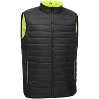 Bisley&reg; X-Back Reversible Puffer Vest, High Visibility Lime-Yellow, Small, Polyester Distribution Jean Lapalme