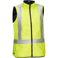 Bisley&reg; X-Back Women's Contoured Reversible Puffer Vest, High Visibility Lime-Yellow, Small, Polyester Distribution Jean Lapalme