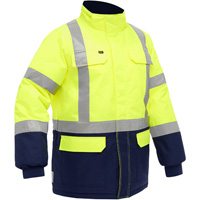 Bisley&reg; X-Back Extreme Cold Jacket with Navy Bottom, Polyester, High Visibility Lime-Yellow, Small Distribution Jean Lapalme