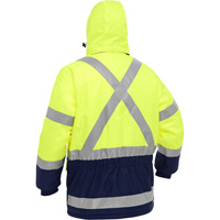 Bisley&reg; X-Back Extreme Cold Jacket with Navy Bottom, Polyester, High Visibility Lime-Yellow, Small Distribution Jean Lapalme