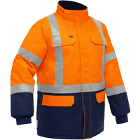 Bisley&reg; X-Back Extreme Cold Jacket with Navy Bottom, Polyester, High Visibility Orange, Small Distribution Jean Lapalme