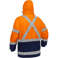 Bisley&reg; X-Back Extreme Cold Jacket with Navy Bottom, Polyester, High Visibility Orange, Small Distribution Jean Lapalme