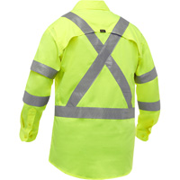 Bisley&reg; X-Back Long Sleeve Work Shirt with X-Airflow, Poly-Cotton, Small, High Visibility Lime-Yellow Distribution Jean Lapalme