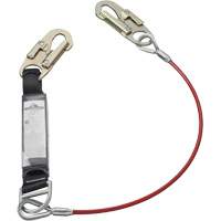 SA-5500-4 Shock Absorbing Lanyard, 4', Snap Hook Center, Snap Hook Leg Ends, Galvanized Steel Distribution Jean Lapalme