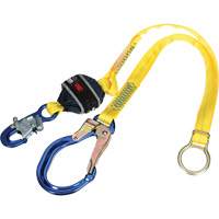 Tie-Back Web Shock-Absorbing Lanyard, 6', Rebar Hook Center, Snap Hook Leg Ends, Polyester Distribution Jean Lapalme