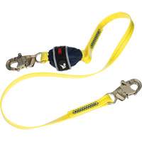 Coated Web Shock-Absorbing Lanyard, 6', Snap Hook Center, Snap Hook Leg Ends Distribution Jean Lapalme