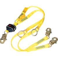 Twin-Leg Tie-Back Web Shock-Absorbing Lanyard, 6', Snap Hook Center, Snap Hook Leg Ends, Polyester Distribution Jean Lapalme