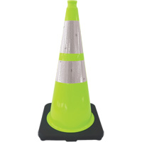Premium Traffic Cone, 28", Lime Green, 4" & 6" Reflective Collar(s) Distribution Jean Lapalme