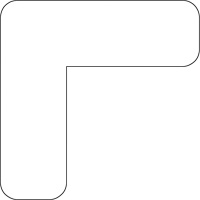 Floor Marking Shapes, L, 7" L x 3.5" W, White, Vinyl Distribution Jean Lapalme
