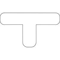 Floor Marking Shapes, T, 9.5" L x 6.5" W, White, Vinyl Distribution Jean Lapalme