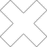Floor Marking Shapes, Cross, 9.5" L x 3.5" W, White, Vinyl Distribution Jean Lapalme