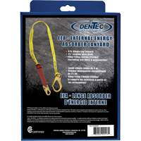 External Energy Absorber Lanyard with 2-1/4" Hook in Retail Box, 6', Snap Hook Center, Snap Hook Leg Ends, Polyester Distribution Jean Lapalme